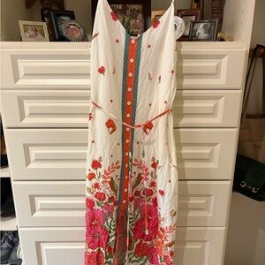 Skies Are Blue Floral Maxi Dress - White and Pink